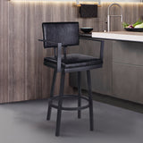 Armen Living Balboa Metal/Faux Leather 100% Polyurethane Barstool