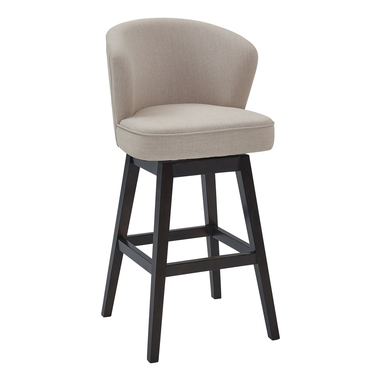 Armen Living Brandy Wood/Foam/Fabric/Metal Turnplate/Kickplate 18% Polyster/28% Linen/54% Viscose Barstool