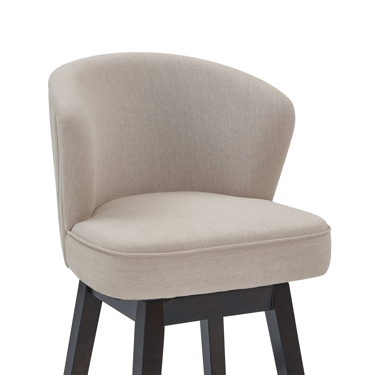 Armen Living Brandy Wood/Foam/Fabric/Metal Turnplate/Kickplate 18% Polyster/28% Linen/54% Viscose Barstool