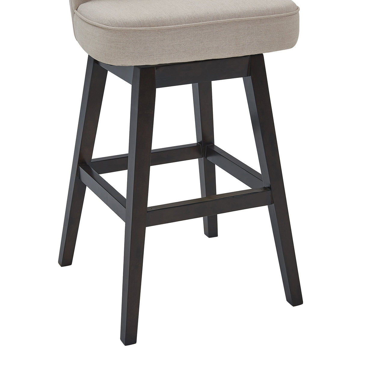 Armen Living Brandy Wood/Foam/Fabric/Metal Turnplate/Kickplate 18% Polyster/28% Linen/54% Viscose Barstool