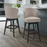 Armen Living Brandy Wood/Foam/Fabric/Metal Turnplate/Kickplate 18% Polyster/28% Linen/54% Viscose Barstool