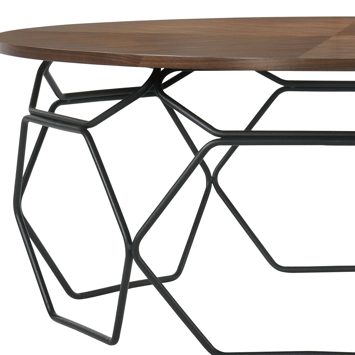 Armen Living Cosmo MDF with Walnut Venner & Metal Coffee Table