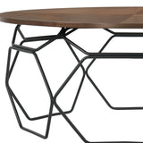 Armen Living Cosmo MDF with Walnut Venner & Metal Coffee Table