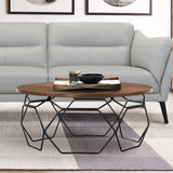 Armen Living Cosmo MDF with Walnut Venner & Metal Coffee Table