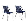 Armen Living Clip Steel/Rope Polypropelene Outdoor Dining Chair