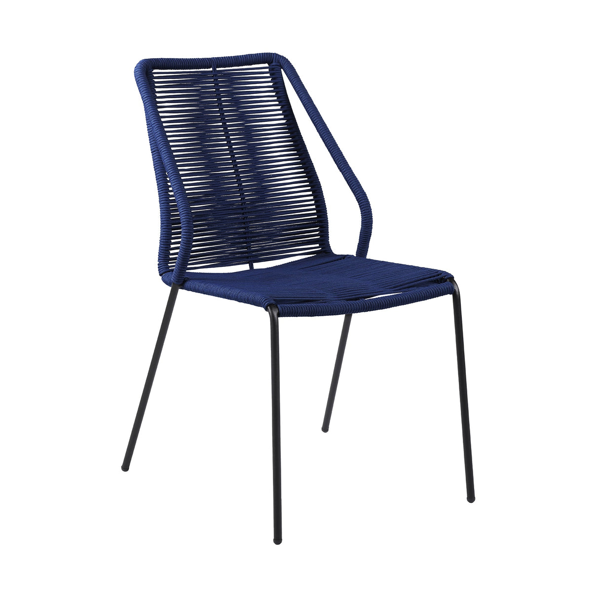 Armen Living Clip Steel/Rope Polypropelene Outdoor Dining Chair