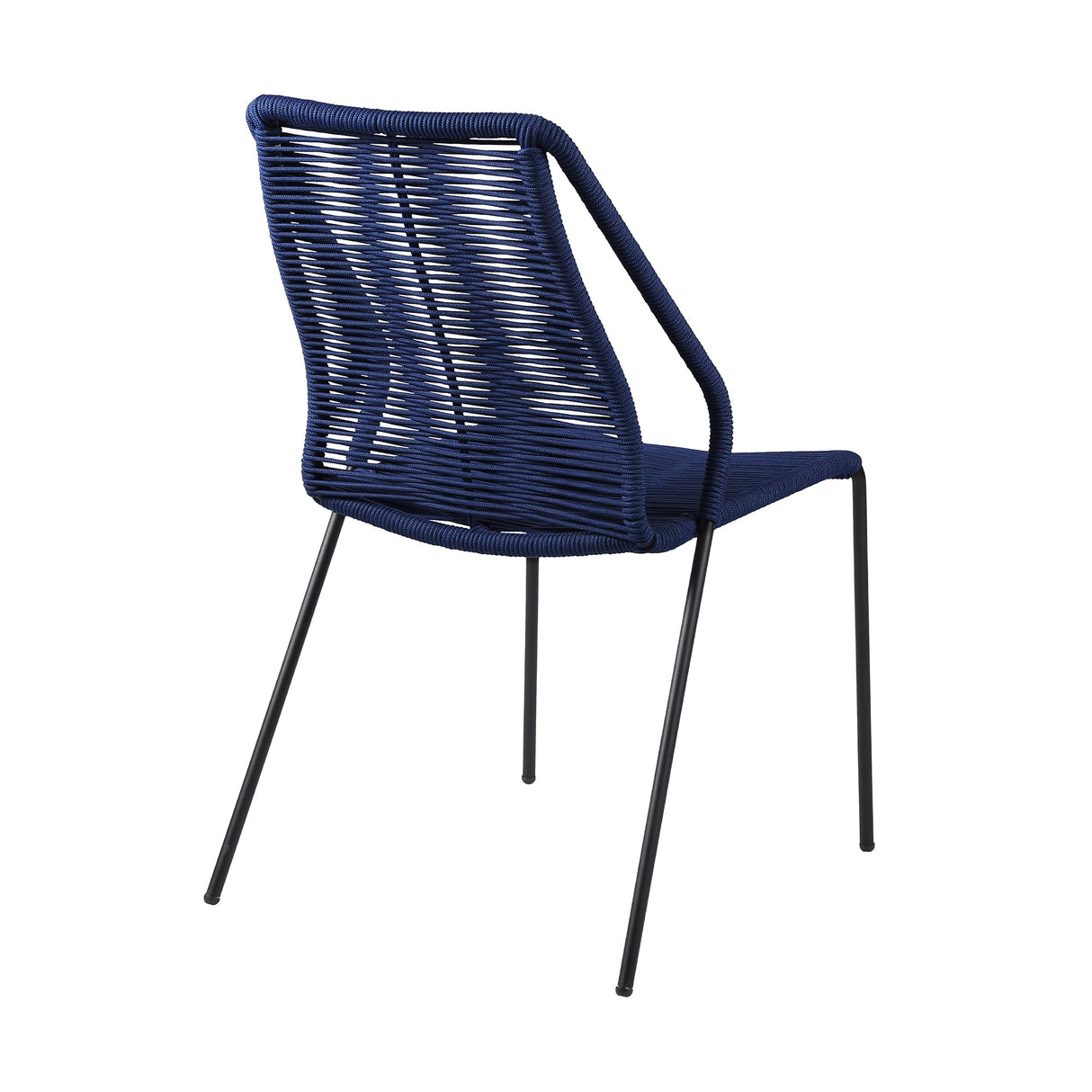 Armen Living Clip Steel/Rope Polypropelene Outdoor Dining Chair