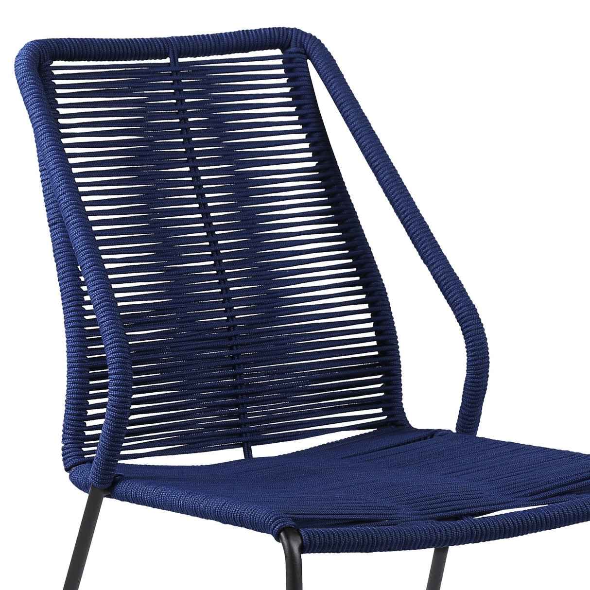 Armen Living Clip Steel/Rope Polypropelene Outdoor Dining Chair