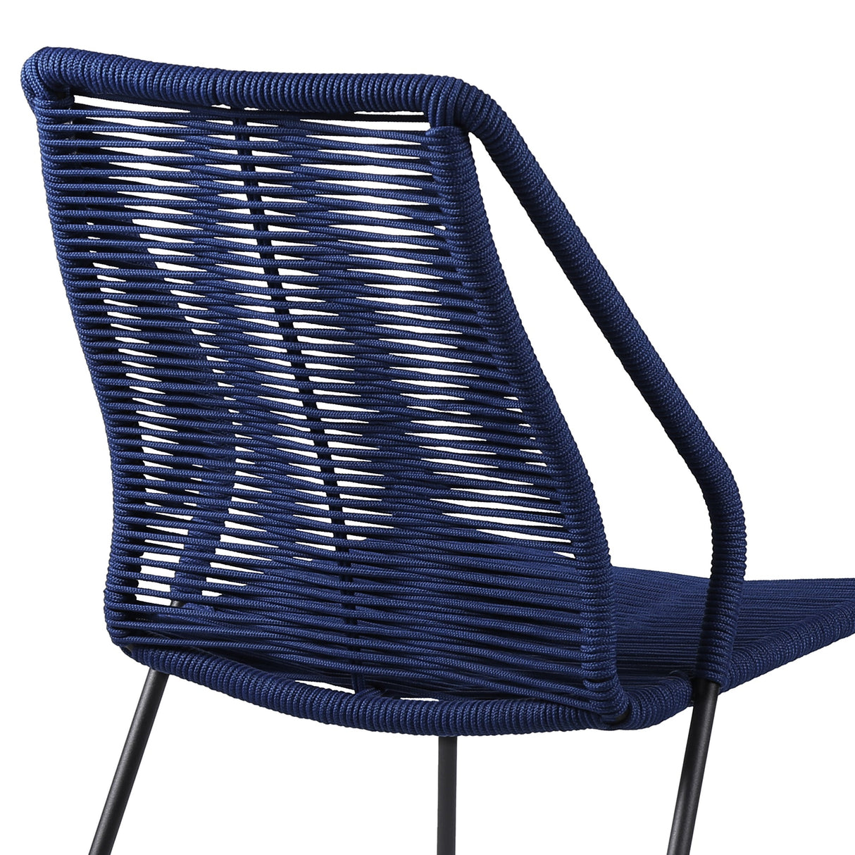 Armen Living Clip Steel/Rope Polypropelene Outdoor Dining Chair