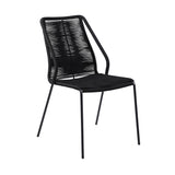 Armen Living Clip Steel/Rope Polypropelene Outdoor Dining Chair