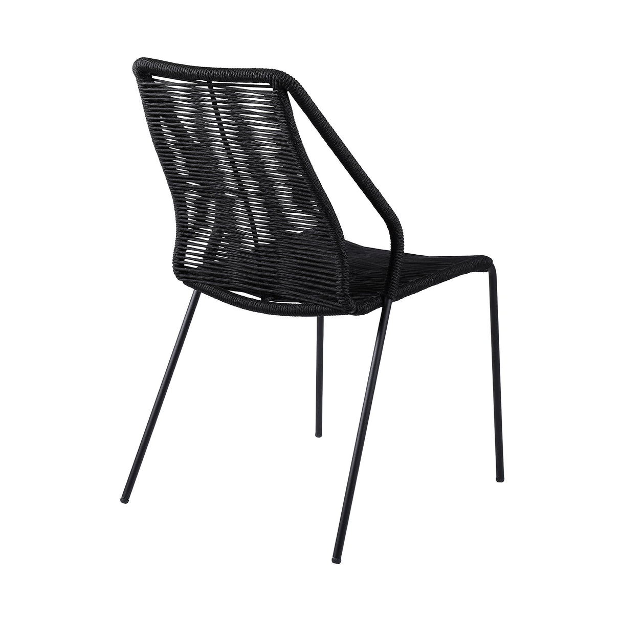 Armen Living Clip Steel/Rope Polypropelene Outdoor Dining Chair