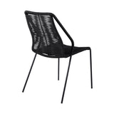 Armen Living Clip Steel/Rope Polypropelene Outdoor Dining Chair