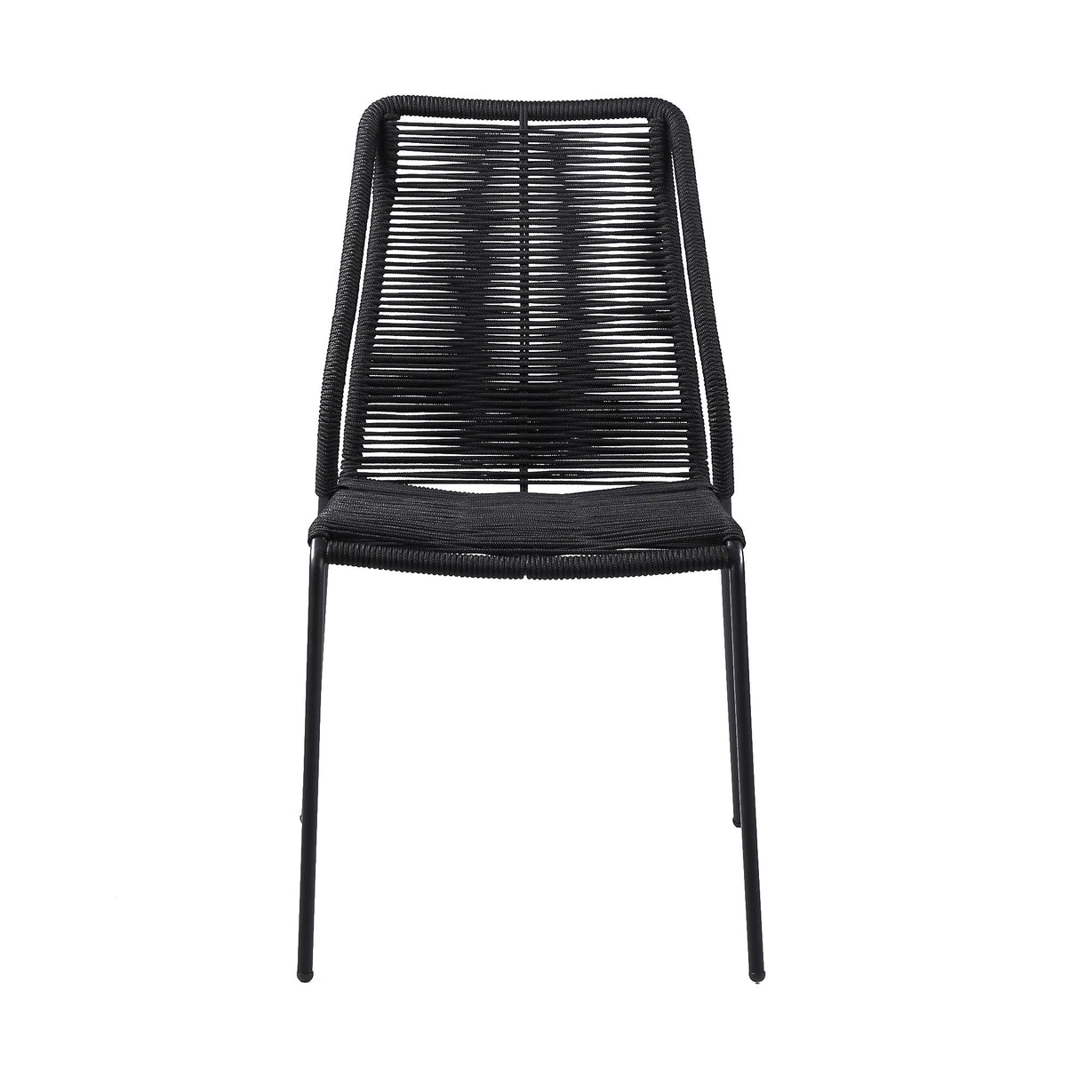 Armen Living Clip Steel/Rope Polypropelene Outdoor Dining Chair