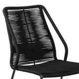 Armen Living Clip Steel/Rope Polypropelene Outdoor Dining Chair