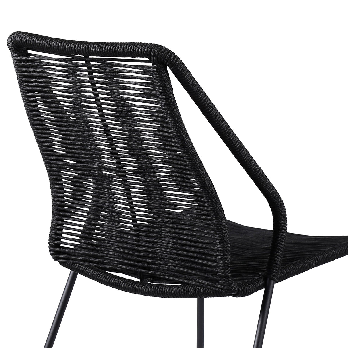 Armen Living Clip Steel/Rope Polypropelene Outdoor Dining Chair