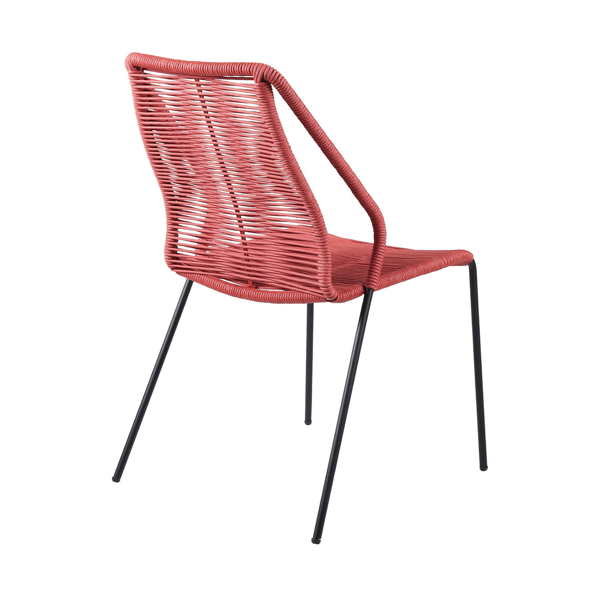 Armen Living Clip Steel/Rope Polypropelene Outdoor Dining Chair