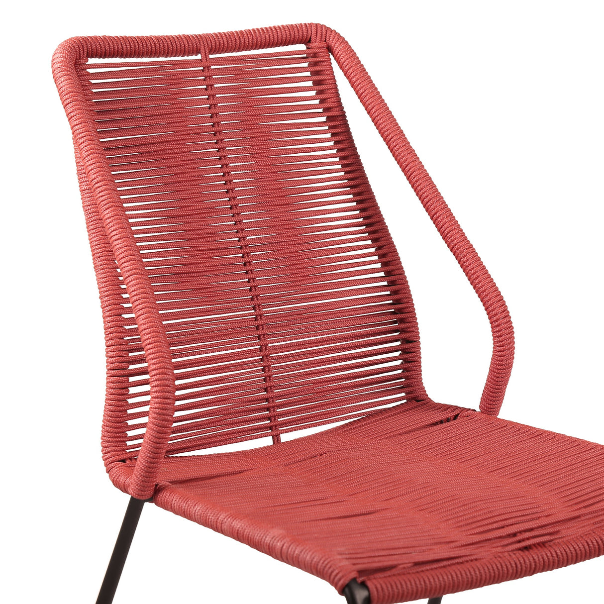 Armen Living Clip Steel/Rope Polypropelene Outdoor Dining Chair