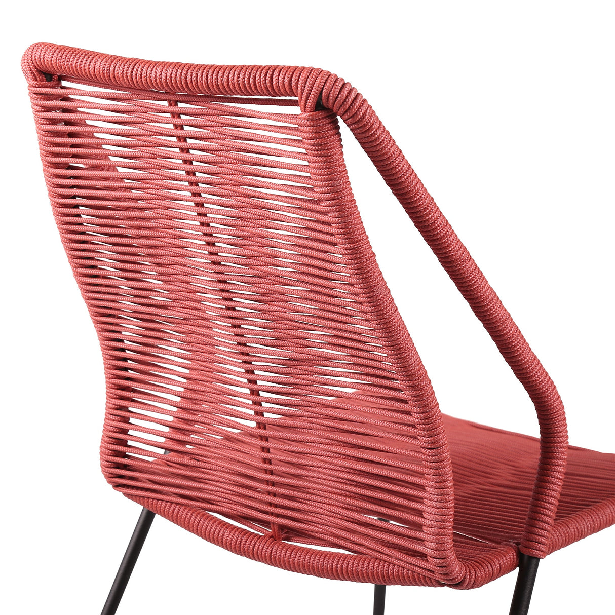 Armen Living Clip Steel/Rope Polypropelene Outdoor Dining Chair