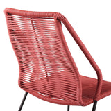 Armen Living Clip Steel/Rope Polypropelene Outdoor Dining Chair