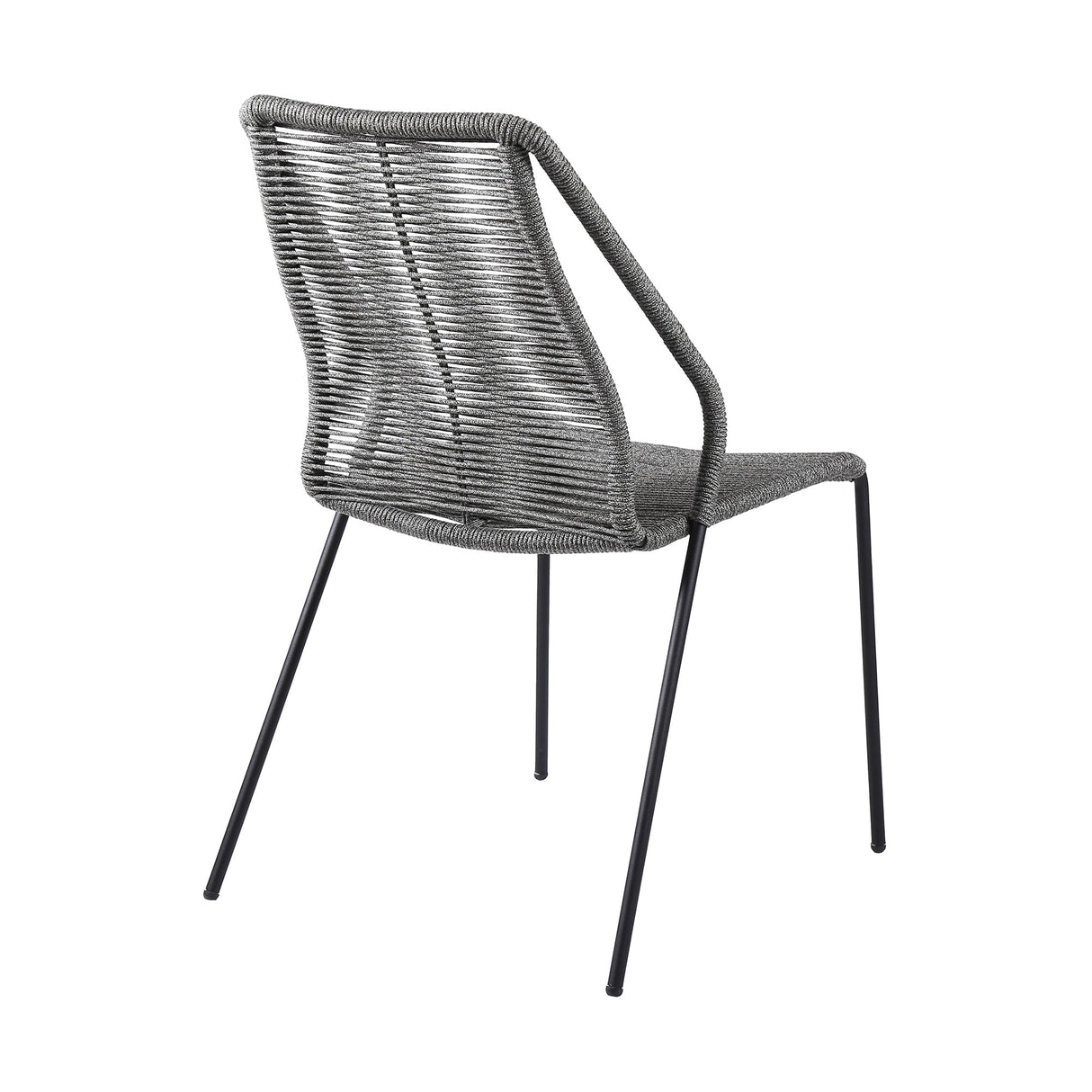 Armen Living Clip Steel/Rope Polypropelene Outdoor Dining Chair