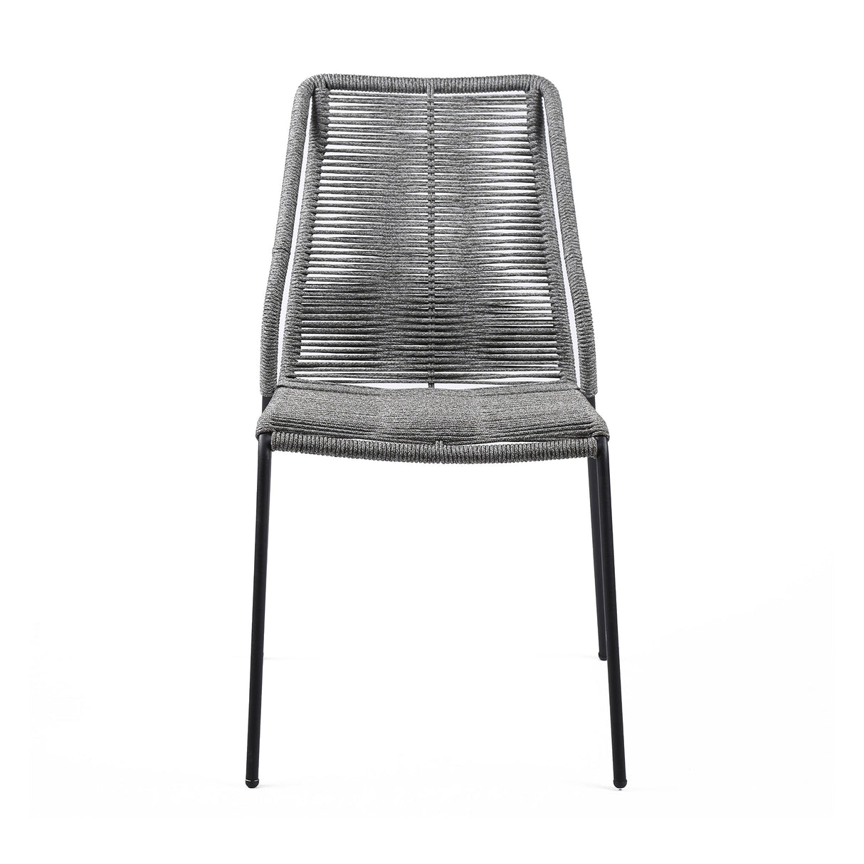 Armen Living Clip Steel/Rope Polypropelene Outdoor Dining Chair