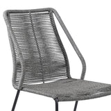 Armen Living Clip Steel/Rope Polypropelene Outdoor Dining Chair