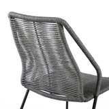 Armen Living Clip Steel/Rope Polypropelene Outdoor Dining Chair