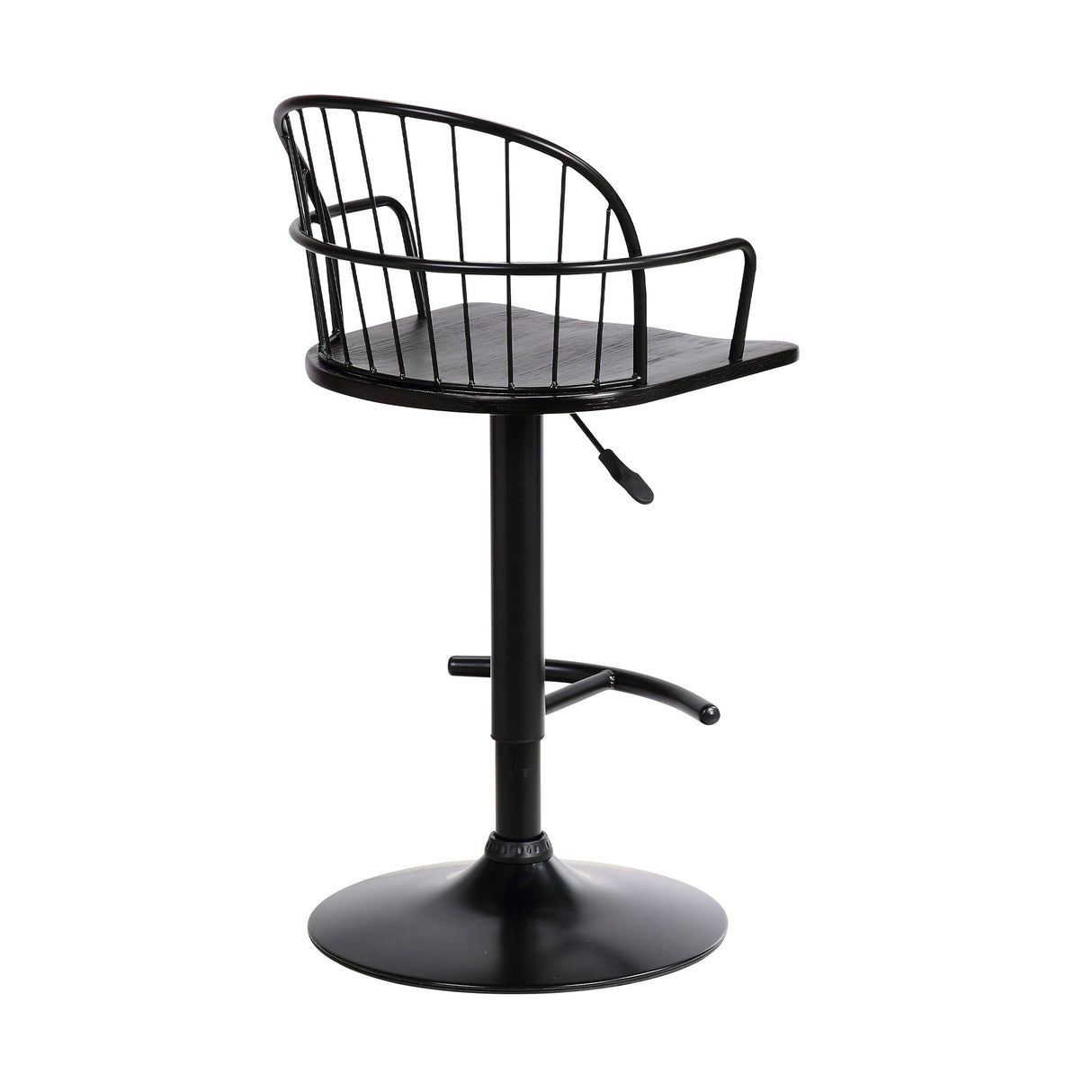 Armen Living Edward Black Powder Steel,Plywood Barstool