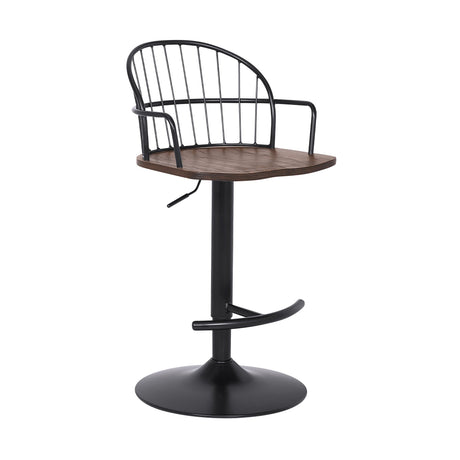 Armen Living Edward Black Powder Steel,Plywood Barstool