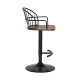 Armen Living Edward Black Powder Steel,Plywood Barstool