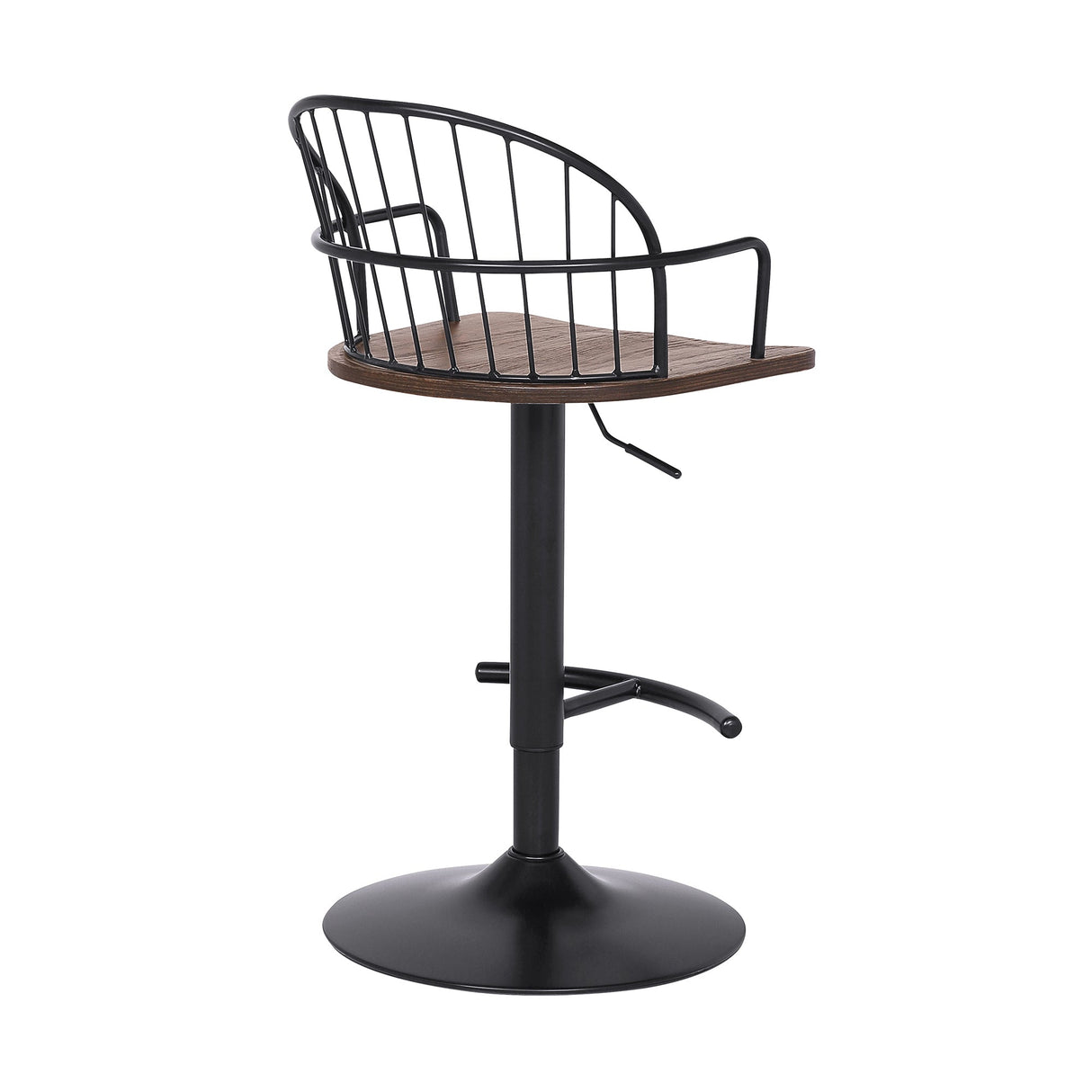 Armen Living Edward Black Powder Steel,Plywood Barstool