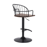 Armen Living Edward Black Powder Steel,Plywood Barstool