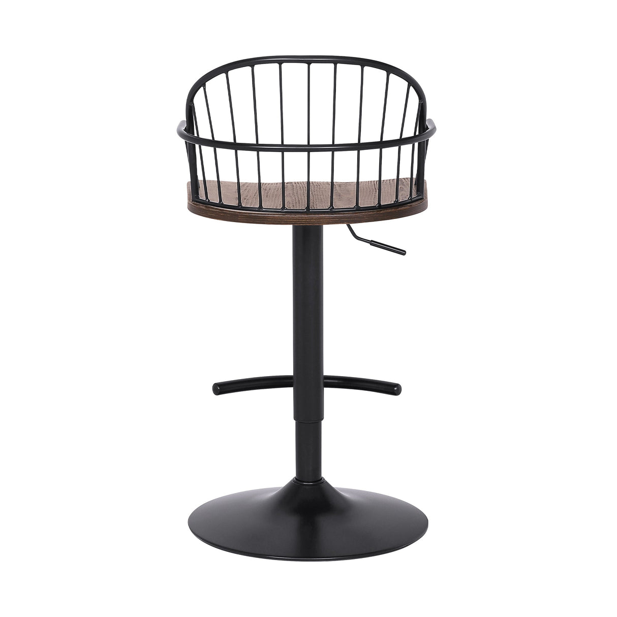 Armen Living Edward Black Powder Steel,Plywood Barstool