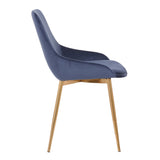 Armen Living Heidi Gold Steel,Fabric,Plywood 100% Polyster Dining Chair