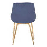 Armen Living Heidi Gold Steel,Fabric,Plywood 100% Polyster Dining Chair