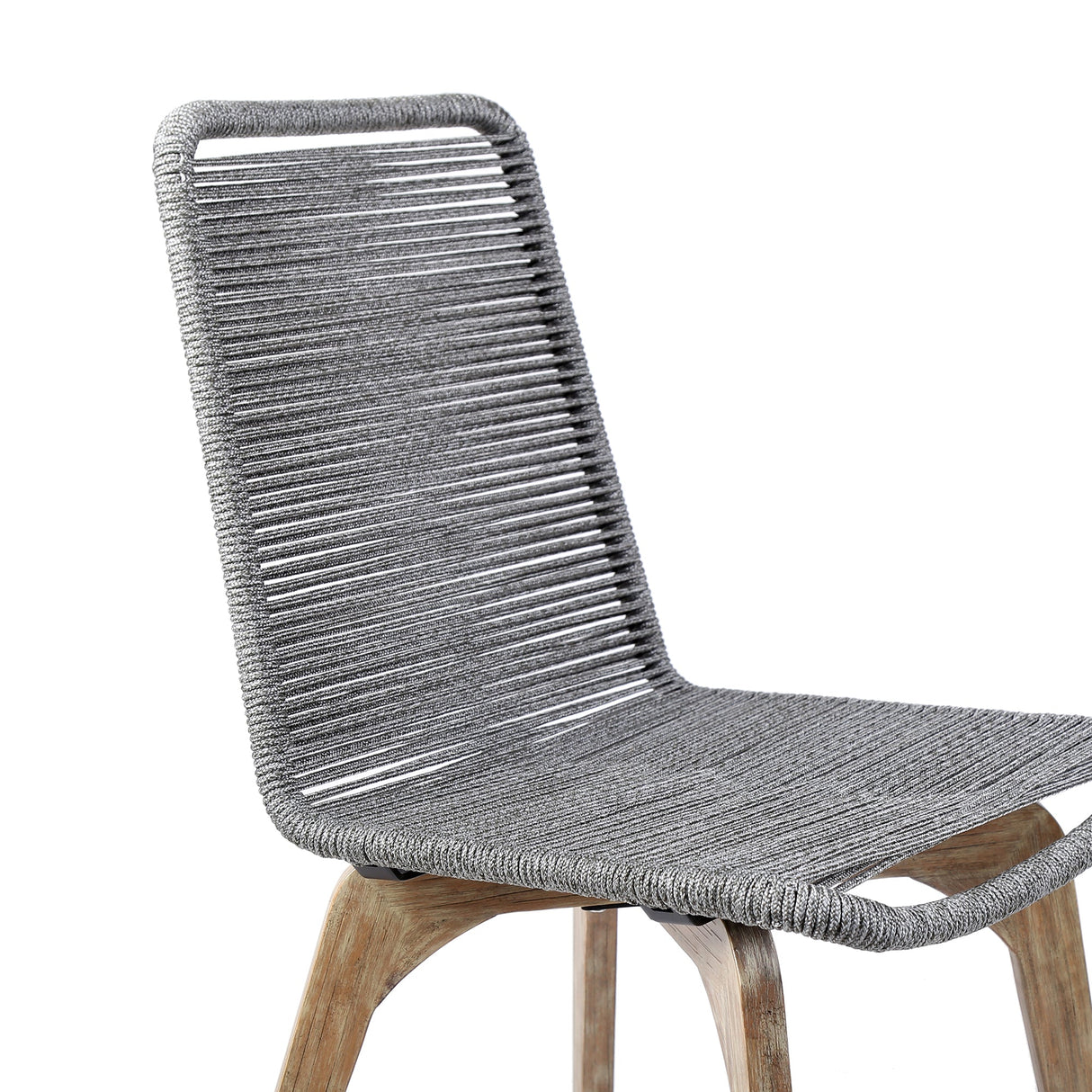 Armen Living Island Eucalyptus Wood/Rope Polypropolene Outdoor Dining Chair