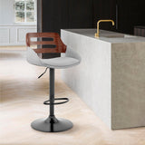 Armen Living Karter Metal/Plywood/Faux Leather 100% Polyurethane Bar Stool