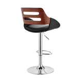 Armen Living Karter Metal/Plywood/Faux Leather 100% Polyurethane Bar Stool