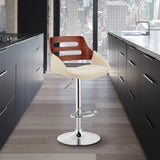 Armen Living Karter Metal/Plywood/Faux Leather 100% Polyurethane Bar Stool