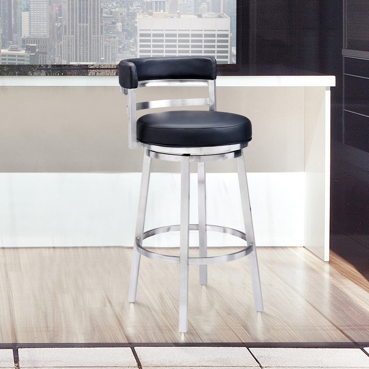 Armen Living Madrid Swivel Barstool