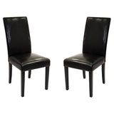 Armen Living Wood/Bonded Leather 13% Leather/87% Polyurethane Dining Chair