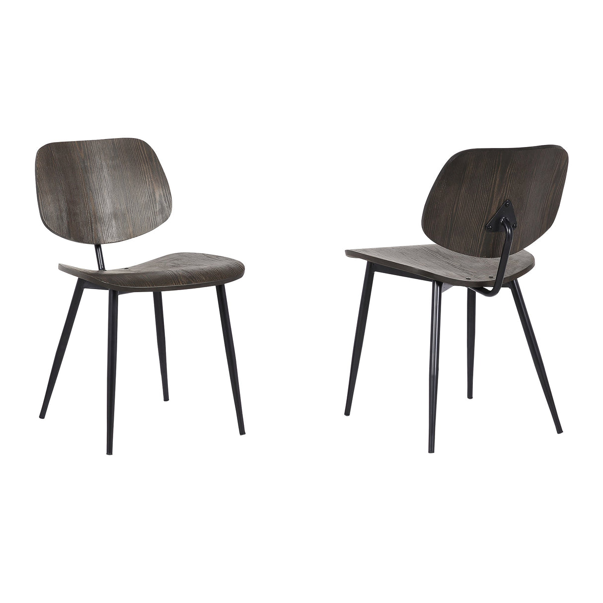 Armen Living Miki Black Steel/Plywood Dining Chair