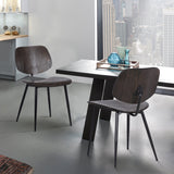 Armen Living Miki Black Steel/Plywood Dining Chair