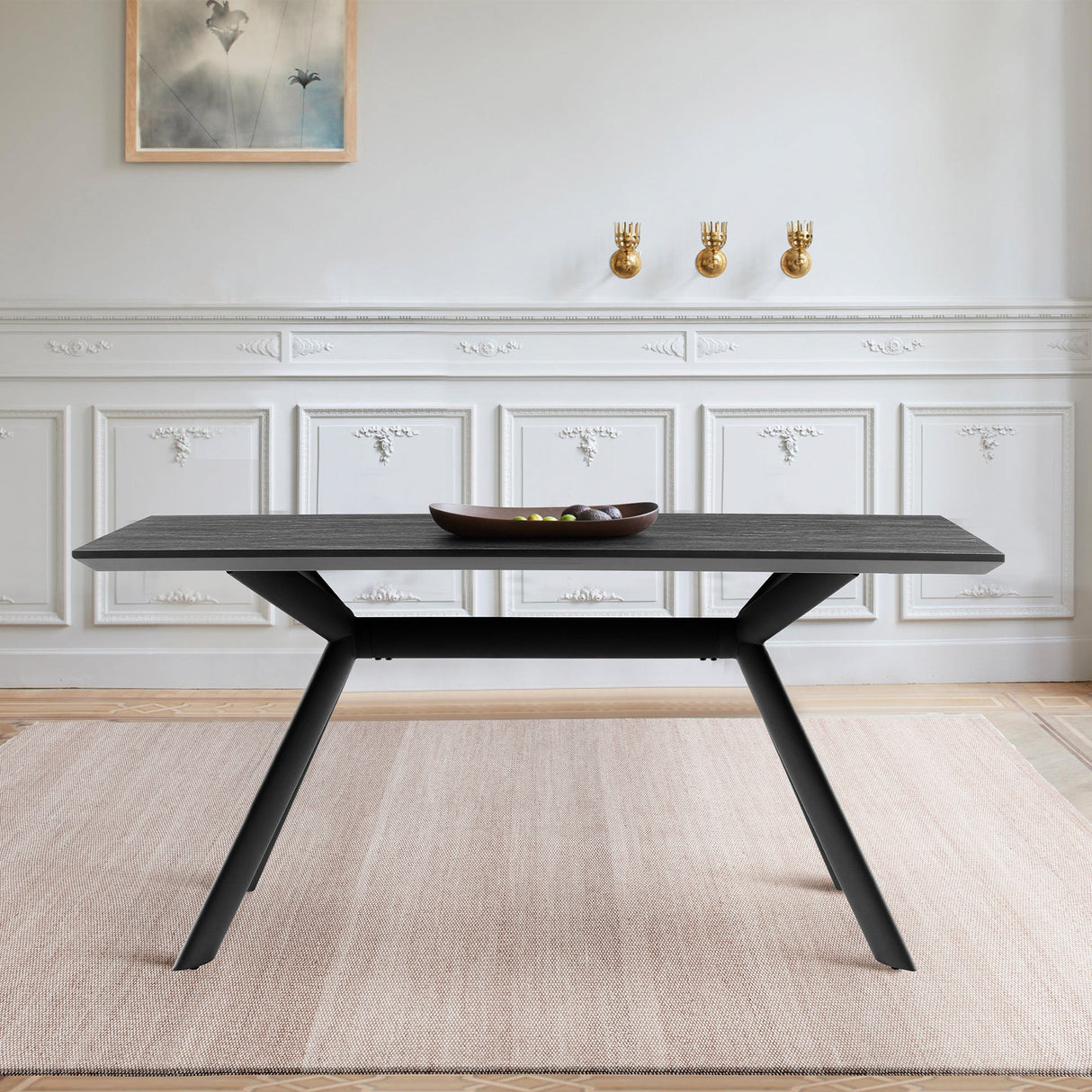 Armen Living Margot Melamine+Metal Dining Table