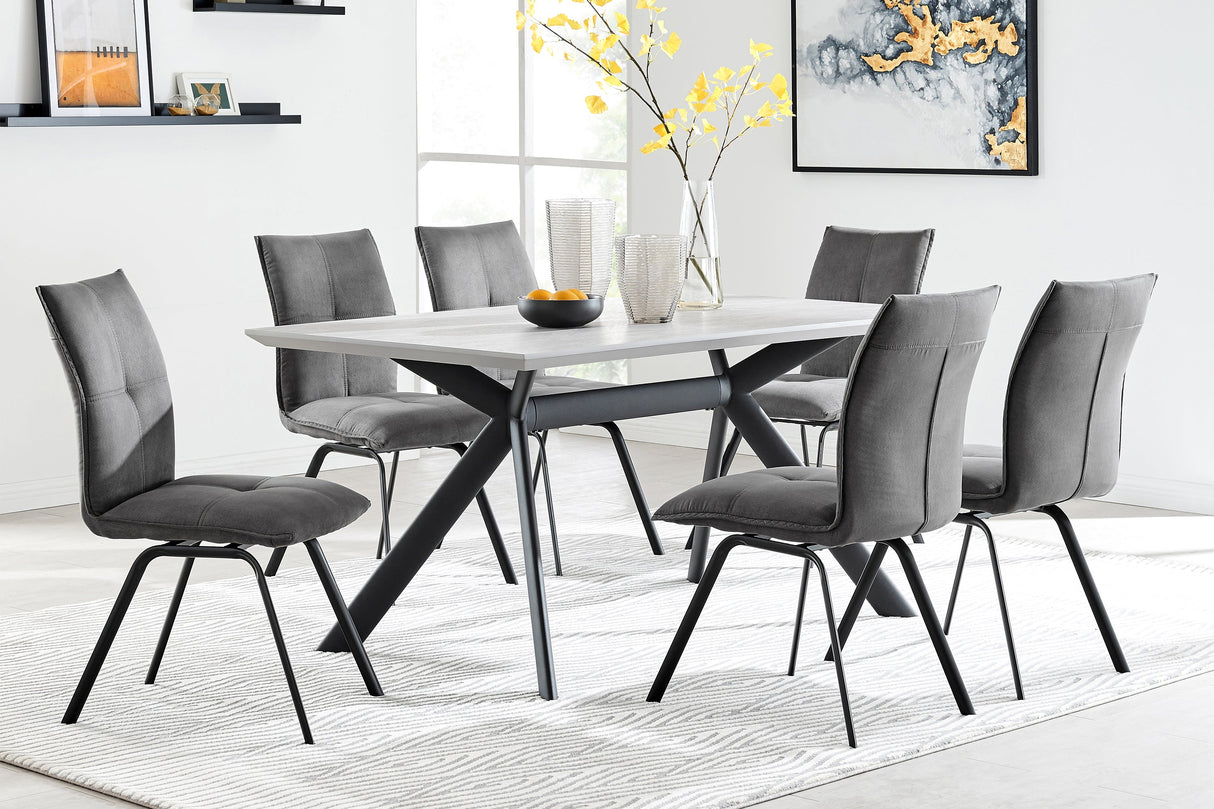 Armen Living Margot Melamine+Metal Dining Table