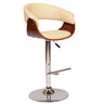 Armen Living Paris Chrome Metal/Walnut Vaneer/Leatherette 100% Polyurethane Barstool