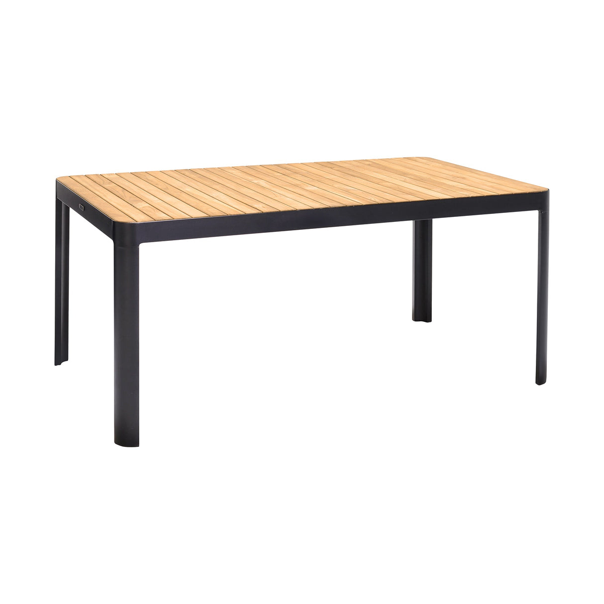 Armen Living Portals Aluminum/Teak/Olefin Outdoor Dining Table