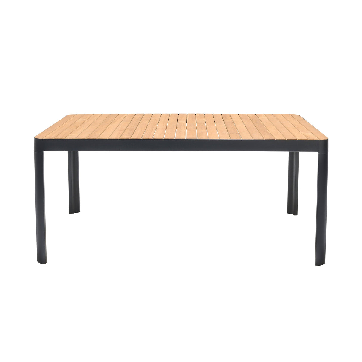 Armen Living Portals Aluminum/Teak/Olefin Outdoor Dining Table