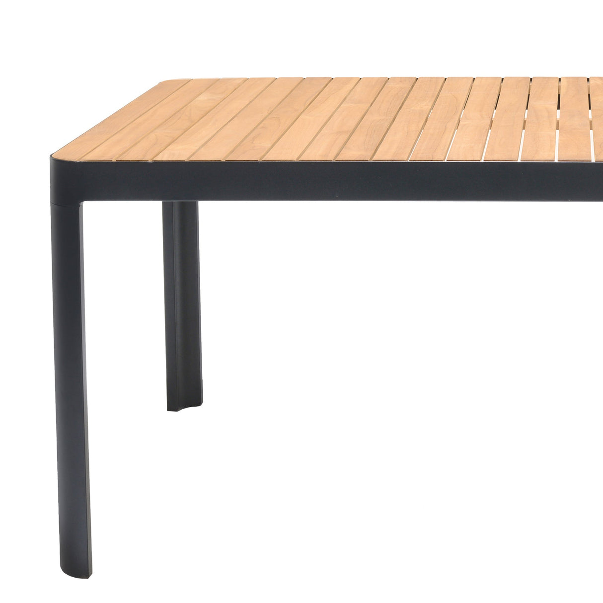 Armen Living Portals Aluminum/Teak/Olefin Outdoor Dining Table