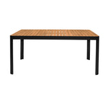 Armen Living Portals Aluminum/Teak Outdoor Dining Table